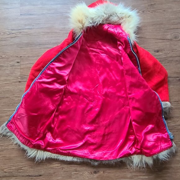 Vintage Canadian handmade wool parka, real fur hood and trim - Picture 2 of 9